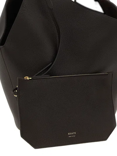 Khaite Dark Brown Lotus Medium Tote Bag