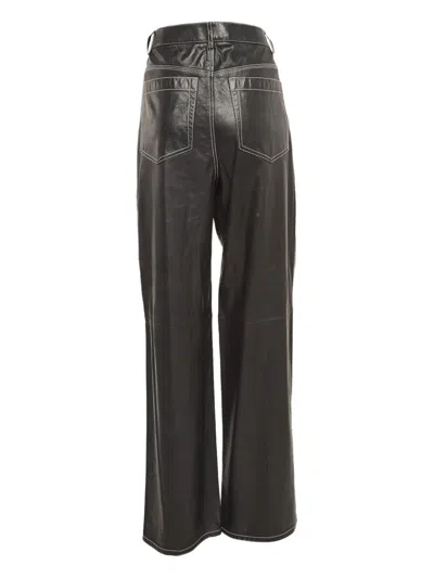 Pre-owned Helmut Lang Leather Contrast-stitch Trousers