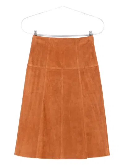 Isabel Marant Suede A-line Skirt In Brown