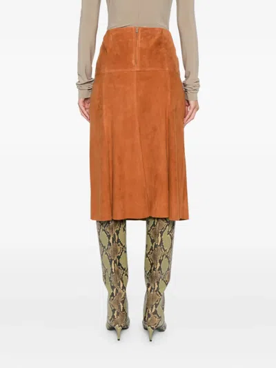 Isabel Marant Suede A-line Skirt In Brown