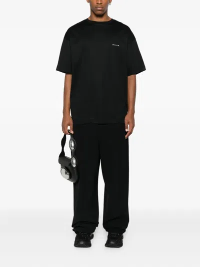 Mugler Logo Cotton T-shirt In Black