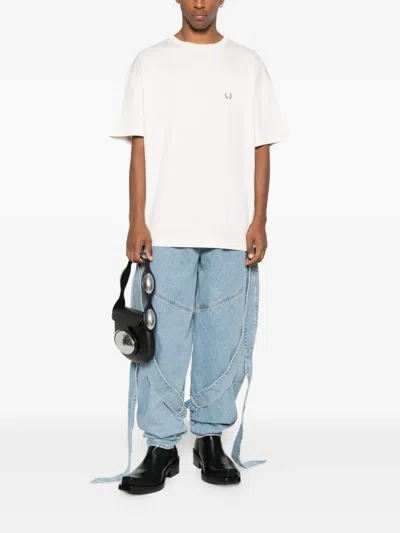 Mugler Metallic-detail T-shirt In White