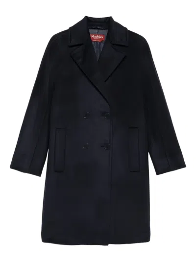 Max Mara Double-breasted Wool Coat In Black