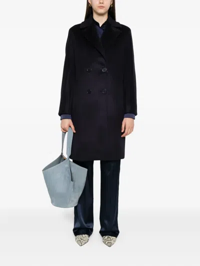 Max Mara Double-breasted Wool Coat In Black
