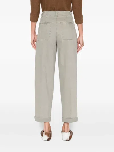 Peserico Patch-pockets Cropped Trousers In Gray