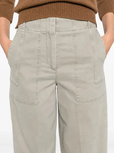 Peserico Patch-pockets Cropped Trousers In Gray