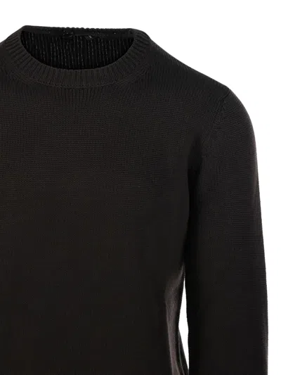 Roberto Collina Crew Neck Knit Sweater In Black