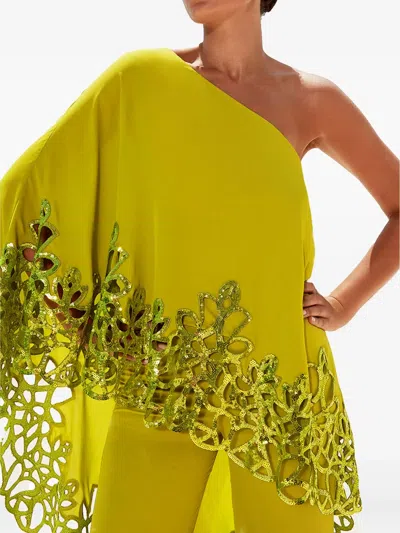 Maestri Sequin-embellished One-shoulder Jumpsuit