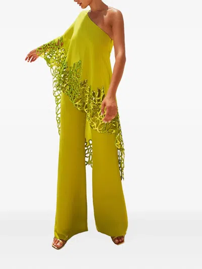 Maestri Sequin-embellished One-shoulder Jumpsuit