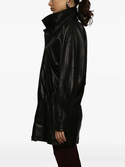 Magda Butrym Double-breasted Leather Jacket In Black