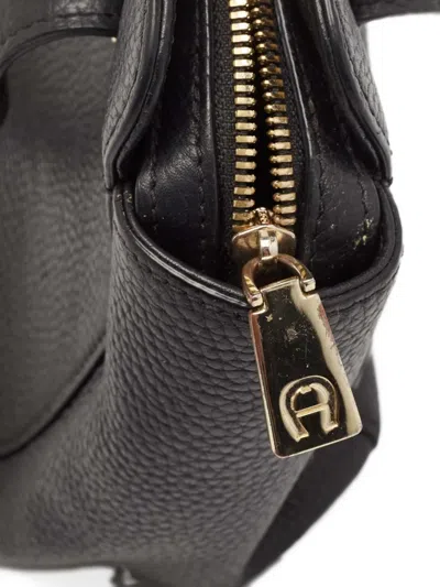 Pre-owned Aigner Vintage 2024 Leather Tote Bag In Black