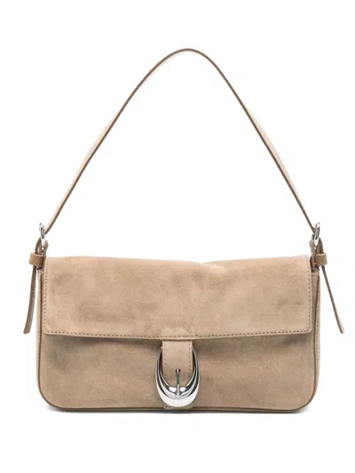 Staud Harlow Buckled Suede Shoulder Bag