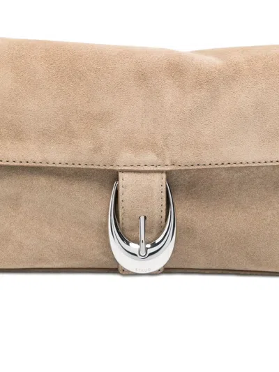 Staud Harlow Buckled Suede Shoulder Bag