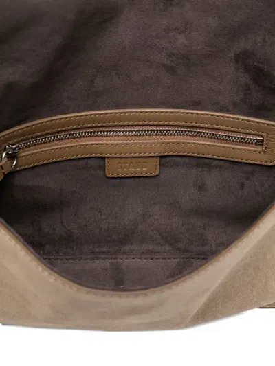 Staud Harlow Buckled Suede Shoulder Bag