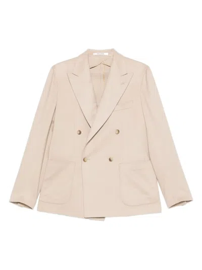 Tagliatore Double-breasted Blazer In Neutral