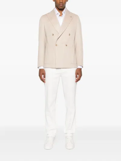 Tagliatore Double-breasted Blazer In Neutral