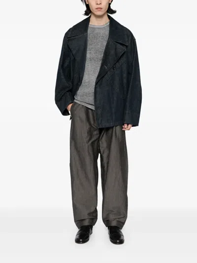 Jan-jan Van Essche Aizome Overdyed Trousers In Gray