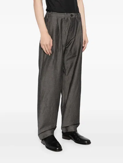 Jan-jan Van Essche Aizome Overdyed Trousers In Gray