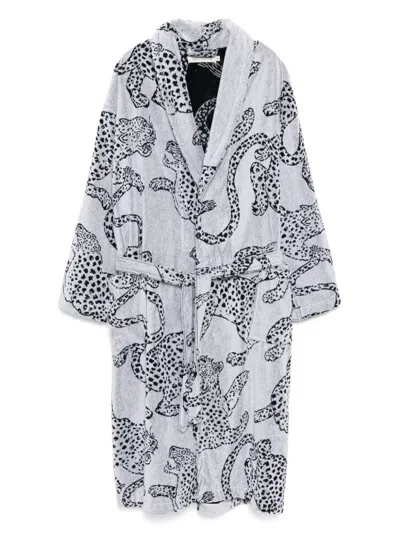 Desmond & Dempsey The Jag Cream Towel Robe In White