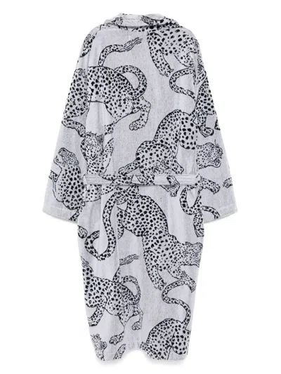Desmond & Dempsey The Jag Cream Towel Robe In White