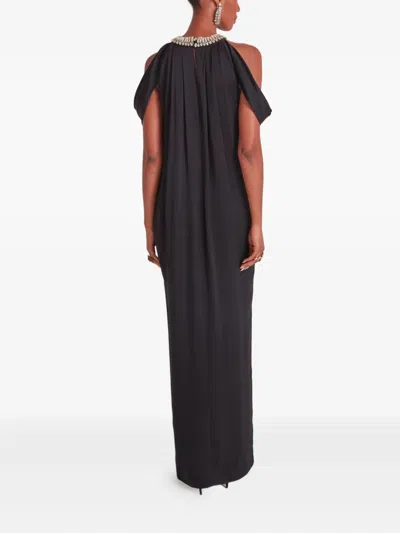 Temperley London Adalina Embellished Halter-neck Maxi Dress In Black