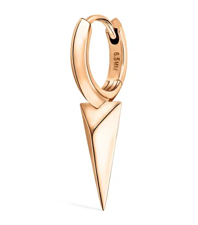 Maria Tash Rose Gold Faceted Single Long Spike Hoop Earring In Gold