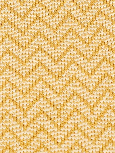 Pre-owned Ermenegildo Zegna Vintage Chevron-knit Tie In Yellow