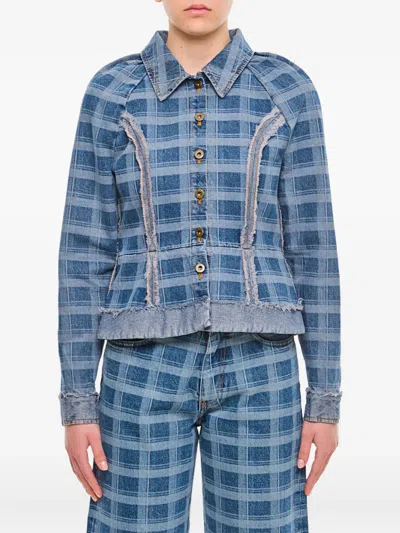 Molly Goddard Checked Denim Jacket