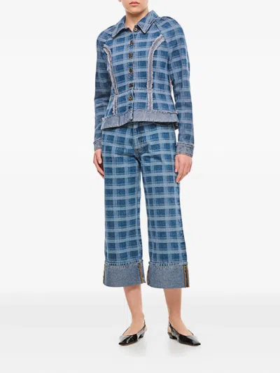 Molly Goddard Checked Denim Jacket