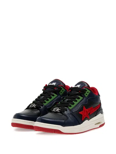 A Bathing Ape 30th Anniversary Clutch Sta™ M1 Leather Hi-top Sneakers In Black