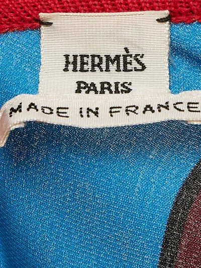 Pre-owned Hermes Geometric Silk Top In Red