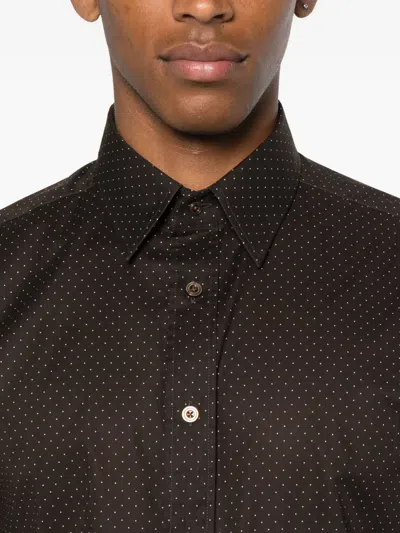 Tom Ford Polka-dot Cotton Shirt In Brown