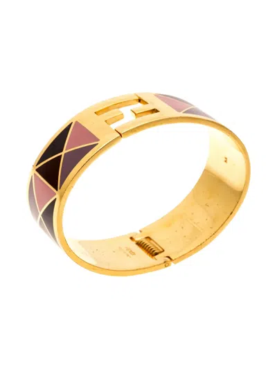 Pre-owned Fendi Sta Geometric-pattern Bangle