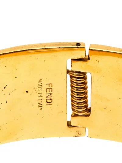 Pre-owned Fendi Sta Geometric-pattern Bangle