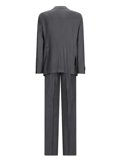Tagliatore Stripe-pattern Suit In Gray