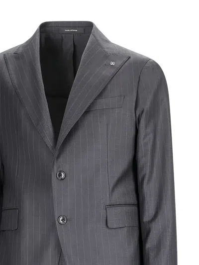 Tagliatore Stripe-pattern Suit In Gray