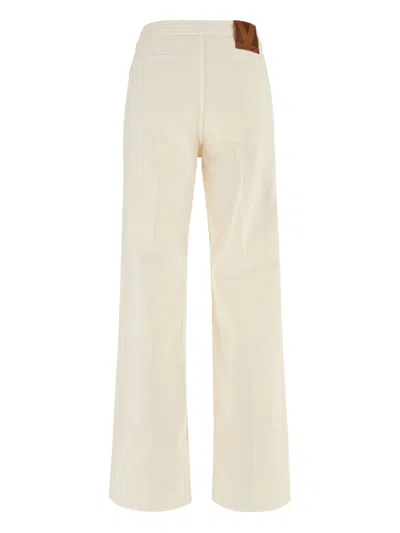 Valentino Vgold Low-rise Wide-leg Jeans In White