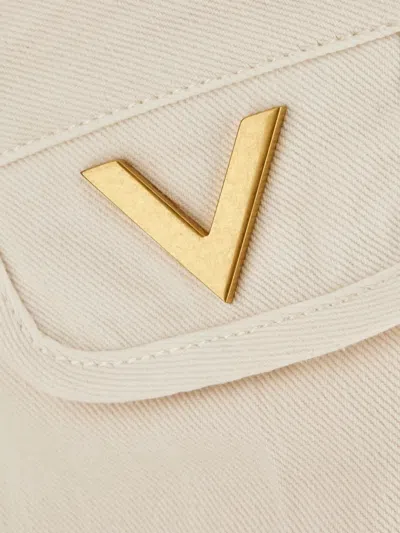 Valentino Vgold Low-rise Wide-leg Jeans In White