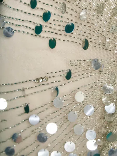 Pre-owned Diana Malivani Embellished Gown In Green