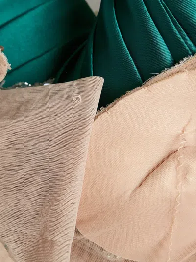 Pre-owned Diana Malivani Embellished Gown In Green