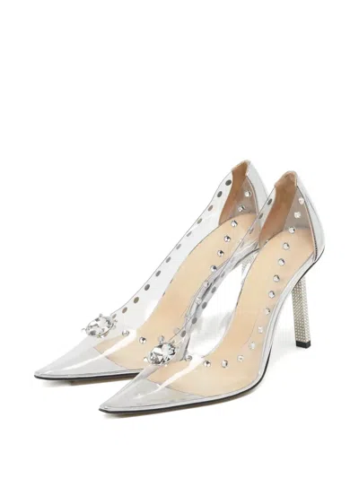 Pre-owned Mach&mach 100mm Diamond Dreams Pumps In Neutral