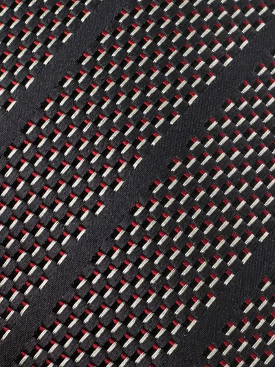Pre-owned Ermenegildo Zegna Vintage Diagonal-striped Silk Tie In Gray