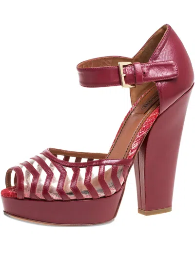 Pre-owned Missoni 145mm Platform Buckled Sandals In Red