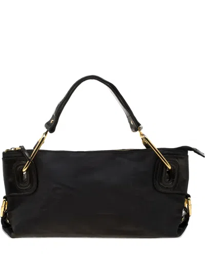 Pre-owned Gianfranco Ferre Leather-strap Tote Bag In Black