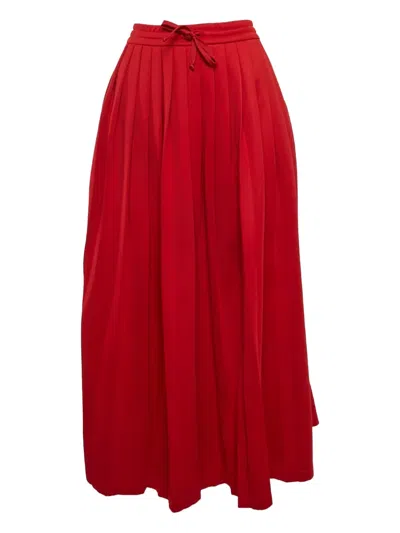 Pre-owned Gucci Pleated Maxi Skirt In Red