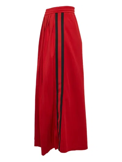 Pre-owned Gucci Pleated Maxi Skirt In Red
