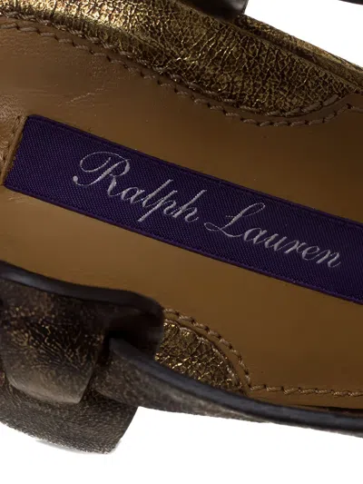Pre-owned Polo Ralph Lauren 130mm Patent-leather Sandals In Gold