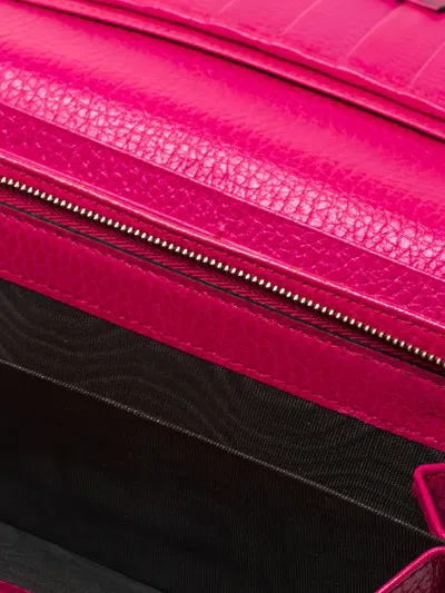 Pre-owned Gucci Swing Leather Wallet In Pink