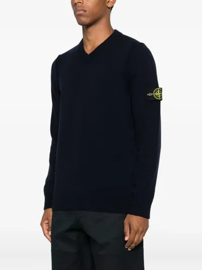 Stone Island Organic Cotton Crewneck Sweatshirt In Black