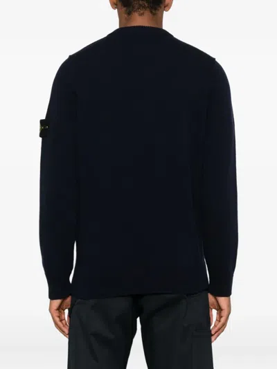 Stone Island Organic Cotton Crewneck Sweatshirt In Black